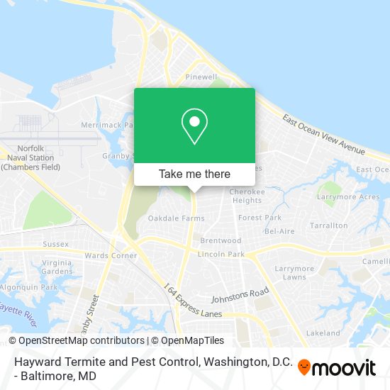 Hayward Termite and Pest Control map