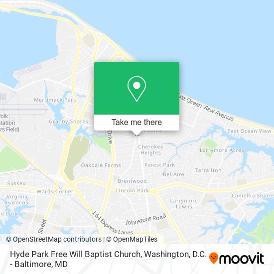 Hyde Park Free Will Baptist Church map