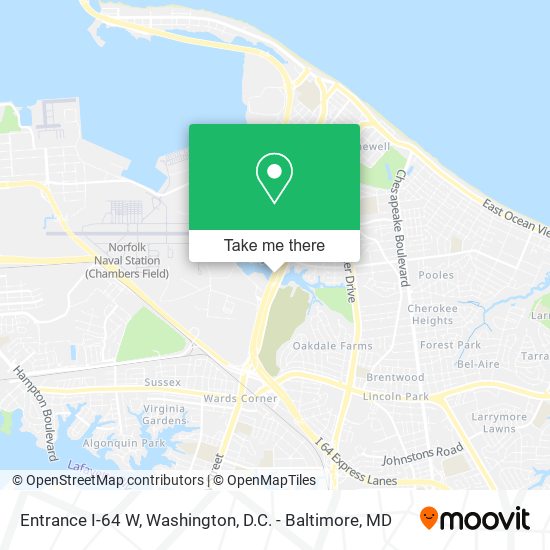 Entrance I-64 W map