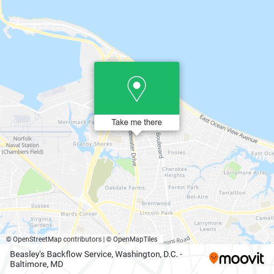 Beasley's Backflow Service map
