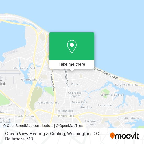 Ocean View Heating & Cooling map