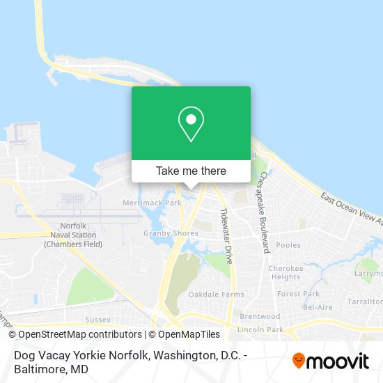 Mapa de Dog Vacay Yorkie Norfolk