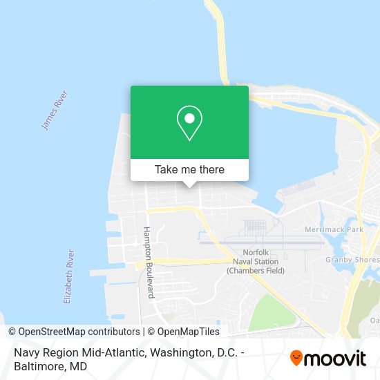 Mapa de Navy Region Mid-Atlantic