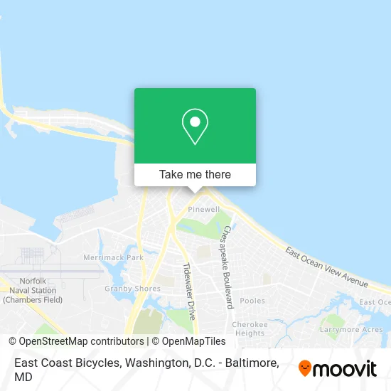 East Coast Bicycles map