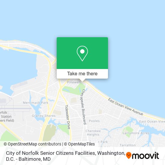 City of Norfolk Senior Citizens Facilities map