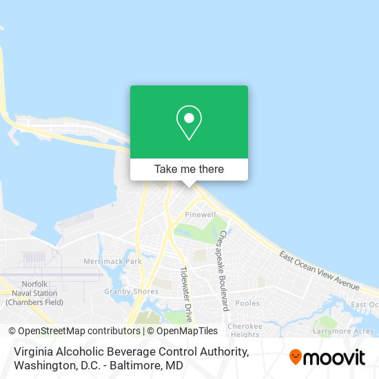 Mapa de Virginia Alcoholic Beverage Control Authority
