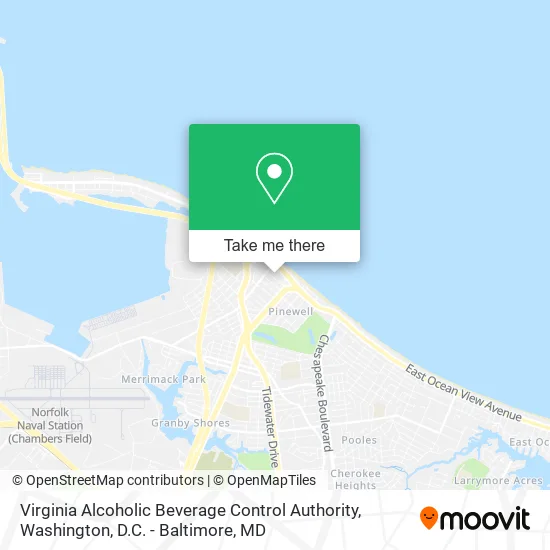 Mapa de Virginia Alcoholic Beverage Control Authority