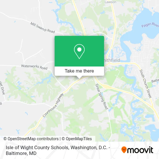 Isle of Wight County Schools map