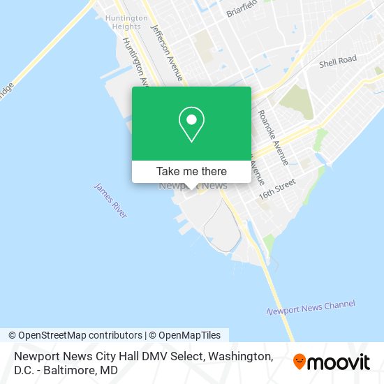 Newport News City Hall DMV Select map
