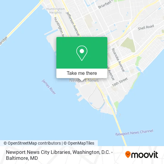 Newport News City Libraries map