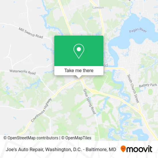 Joe's Auto Repair map