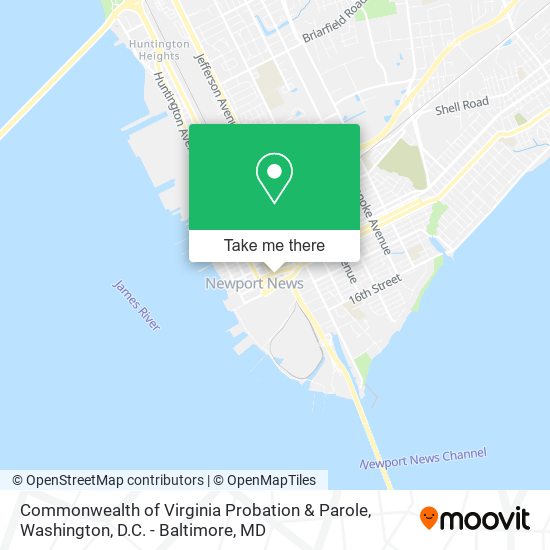 Mapa de Commonwealth of Virginia Probation & Parole