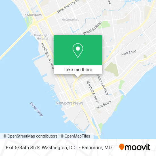 Exit 5/35th St/S map