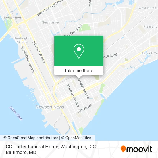 CC Carter Funeral Home map
