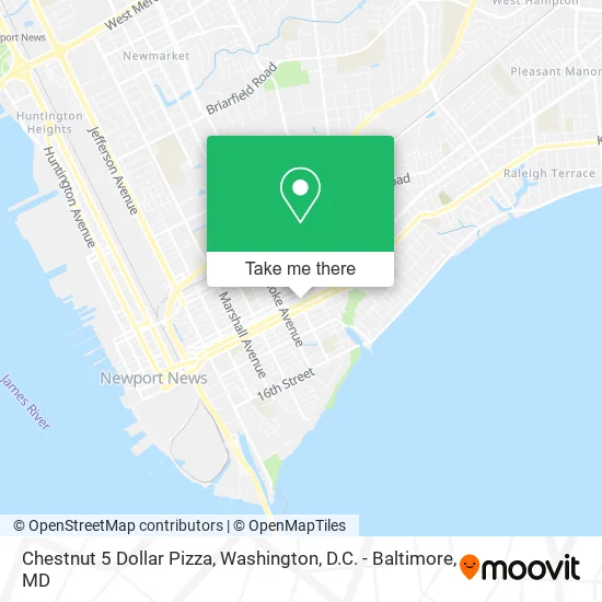 Chestnut 5 Dollar Pizza map