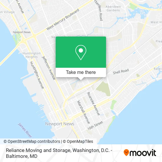 Reliance Moving and Storage map