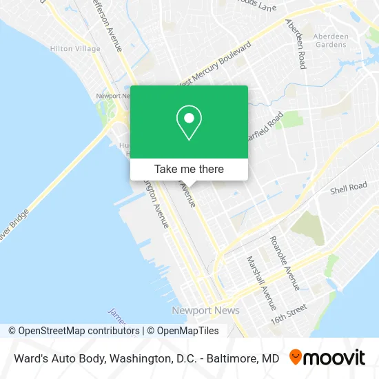 Ward's Auto Body map