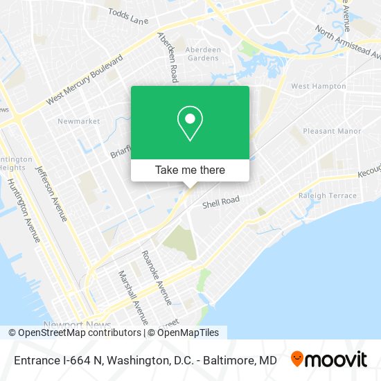 Entrance I-664 N map