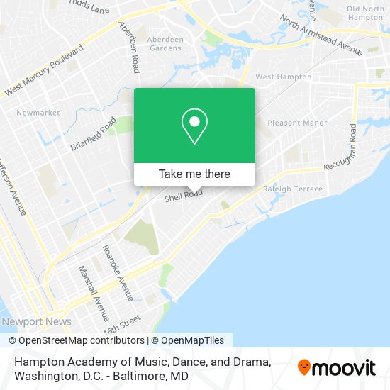Hampton Academy of Music, Dance, and Drama map