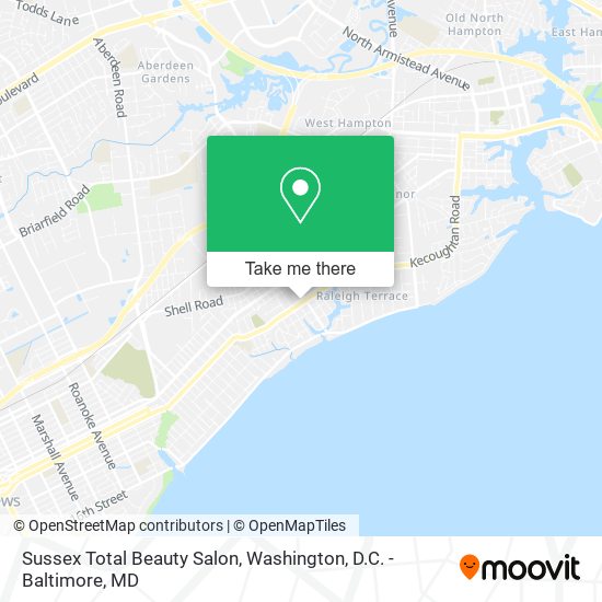 Mapa de Sussex Total Beauty Salon