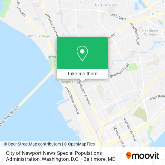 City of Newport News Special Populations Administration map
