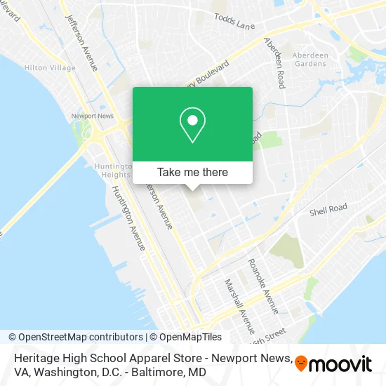 Heritage High School Apparel Store - Newport News, VA map