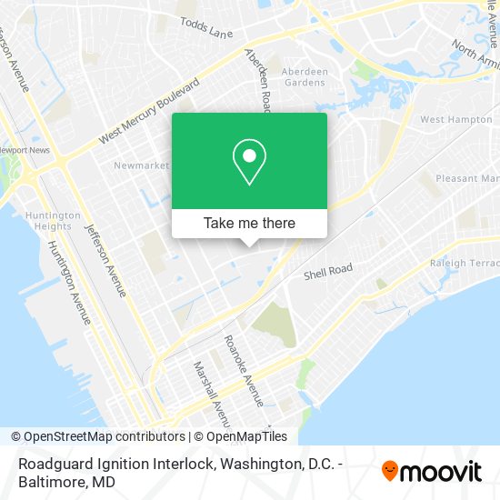 Mapa de Roadguard Ignition Interlock