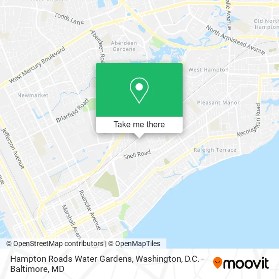 Mapa de Hampton Roads Water Gardens