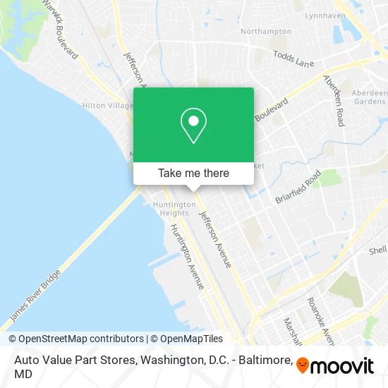 Auto Value Part Stores map