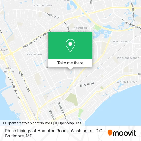 Rhino Linings of Hampton Roads map