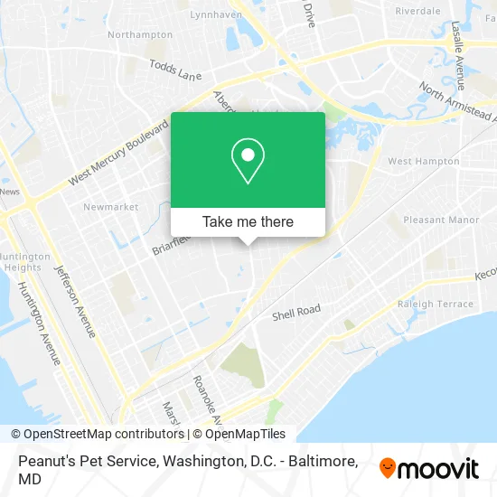 Peanut's Pet Service map