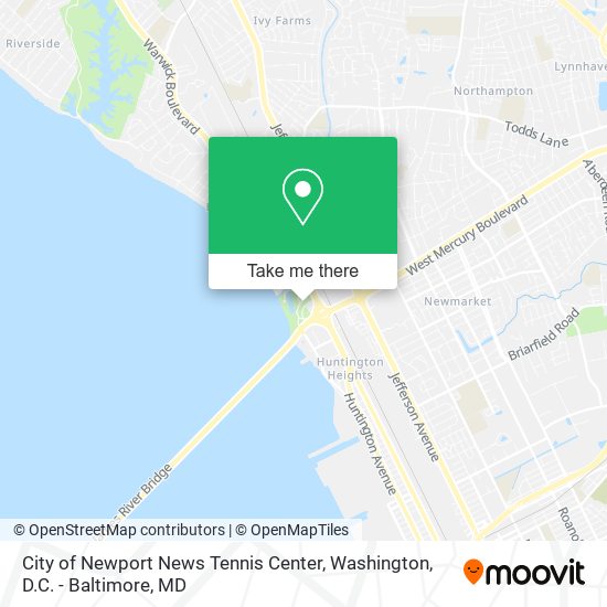 City of Newport News Tennis Center map