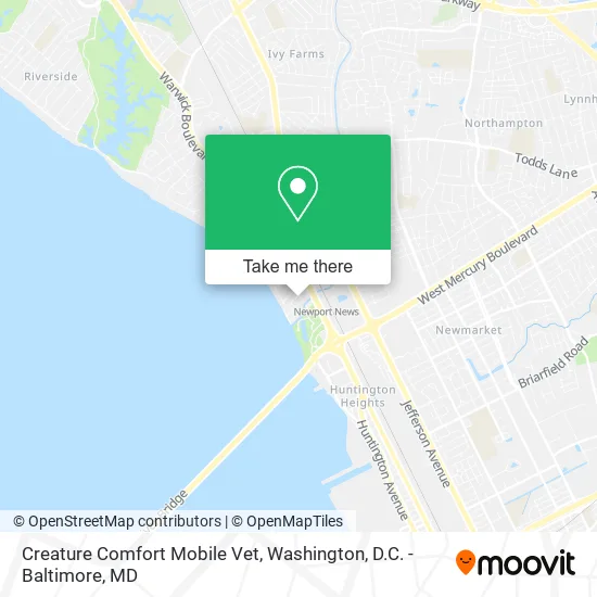 Creature Comfort Mobile Vet map