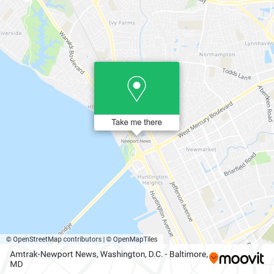 Mapa de Amtrak-Newport News