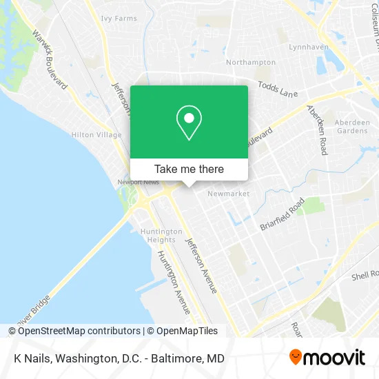 K Nails map
