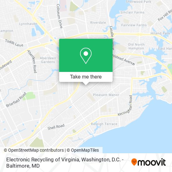 Mapa de Electronic Recycling of Virginia