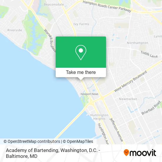 Academy of Bartending map