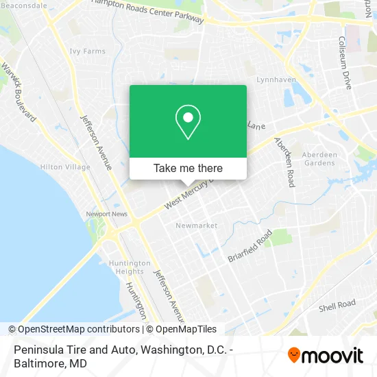 Peninsula Tire and Auto map