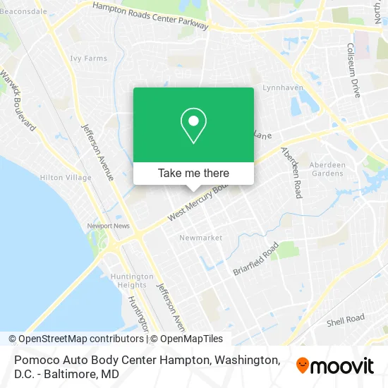 Pomoco Auto Body Center Hampton map