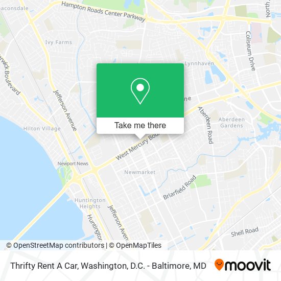 Thrifty Rent A Car map