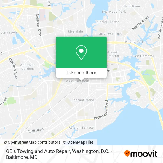 GB's Towing and Auto Repair map