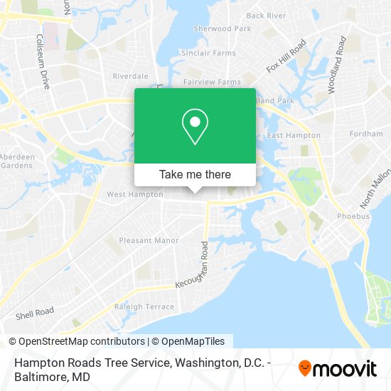 Mapa de Hampton Roads Tree Service