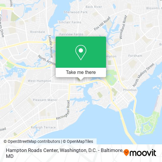 Hampton Roads Center map