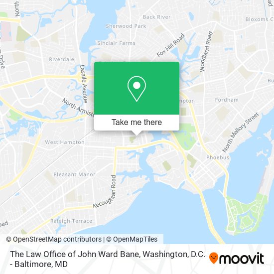 The Law Office of John Ward Bane map