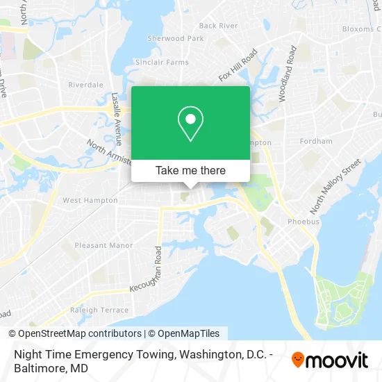 Night Time Emergency Towing map