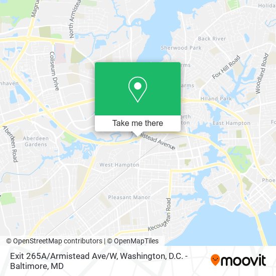 Exit 265A/Armistead Ave/W map