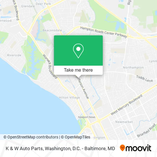 K & W Auto Parts map