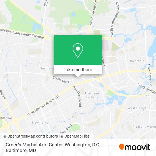 Mapa de Green's Martial Arts Center