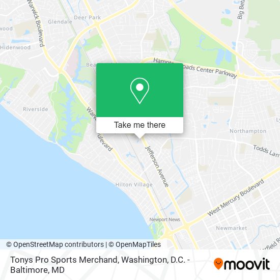 Mapa de Tonys Pro Sports Merchand