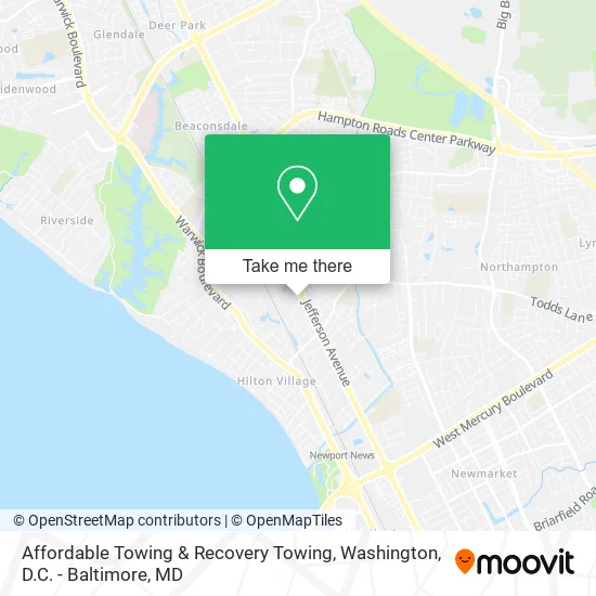 Affordable Towing & Recovery Towing map